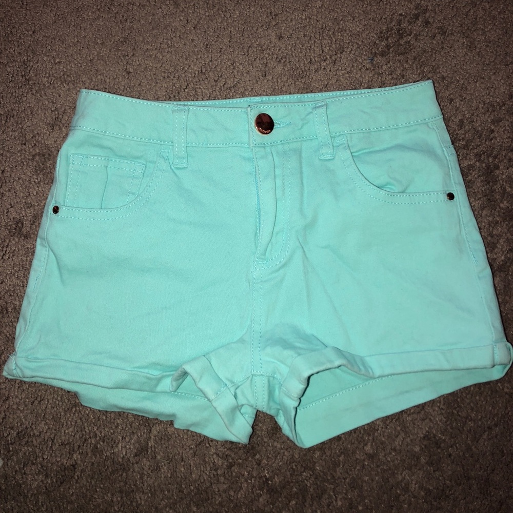 Light blue high waisted shorts